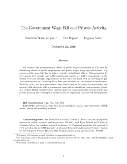 The Government Wage Bill and Private Activity - HEC Lausanne
