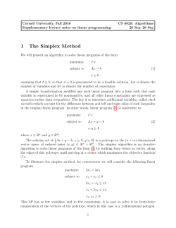 Simplex method notes