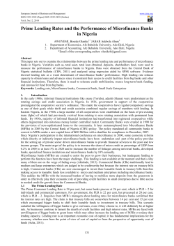 Prime Lending Rates and the Performance of Microfinance
