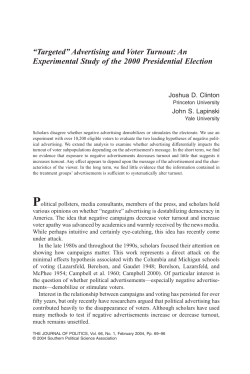 An Experimental Study of Political Advertising Effects in the 2000