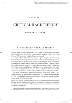 critical race theory - University of Toronto Faculty of Law