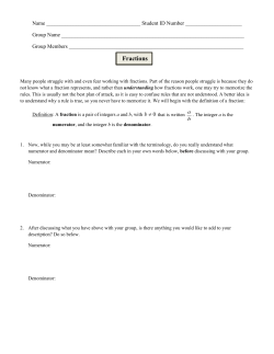 1. Fractions Activity
