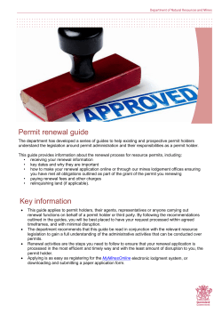 Permit renewal guide - Department of Natural Resources and Mines