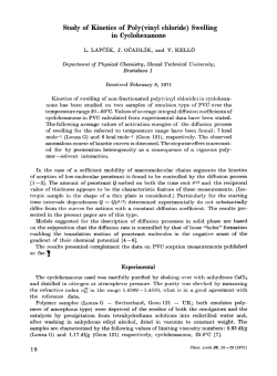 Study of Kinetics of Poly (vinyl chloride) Swelling
