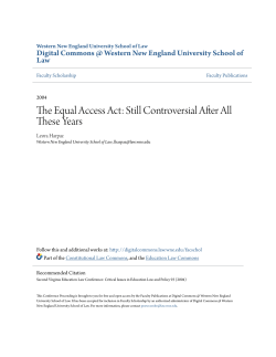 The Equal Access Act: Still Controversial After All These Years