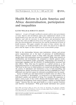 Health Reform in Latin America and Africa