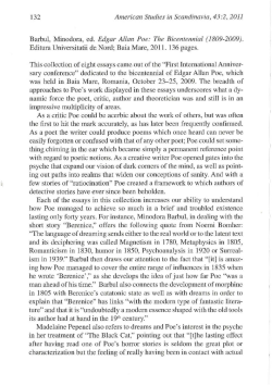 American Studies in Scandinavia, 43:2, 2011 Barbul, Minodora, ed