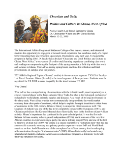 Chocolate and Gold: Politics and Culture in Ghana, West Africa