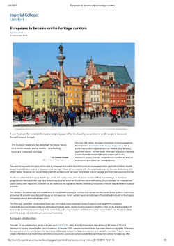 Europeans to become online heritage curators