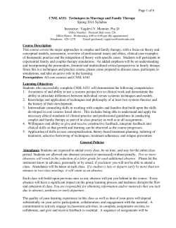 CNSL6331_SP11 syllabus - St. Edwards University