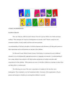 LITERACY IN KINDERGARTEN By Nafisat Odewole How can I help