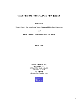 THE UNIFORM TRUST CODE in NEW JERSEY