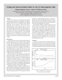 Etching and Characterization Studies of Ag/n