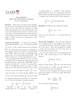 Line integrals Math 131 Multivariate Calculus