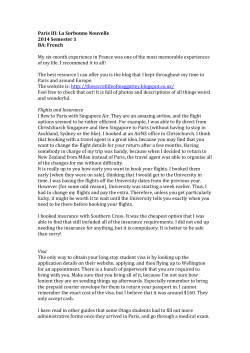Paris III: La Sorbonne Nouvelle 2014 Semester 1 BA: French My six