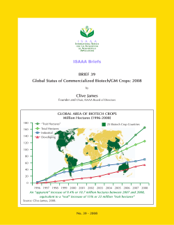 ISAAA Briefs brief 39 Global status of Commercialized biotech/GM