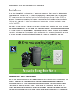 2014 Excellence Award, Waste-to-Energy, Great River Energy