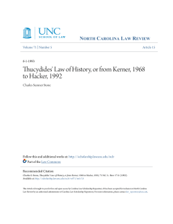Thucydides` Law of History, or from Kerner, 1968 to Hacker, 1992