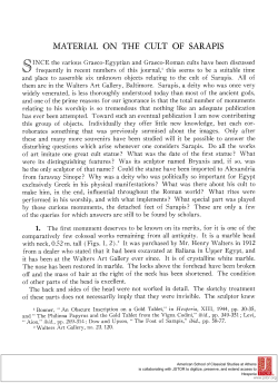 material on the cult of sarapis - The American School of Classical