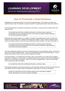How to Punctuate a Good Sentence