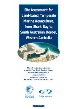 Site Assessment for Land-based,Temperate Marine Aquaculture