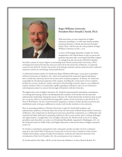 Roger Williams University President