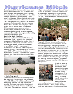 In late October 1998, Hurricane Mitch roared across Central America