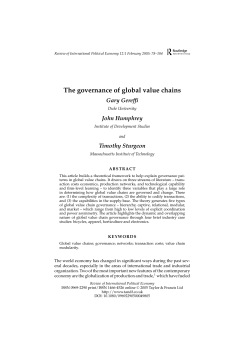 The governance of global value chains