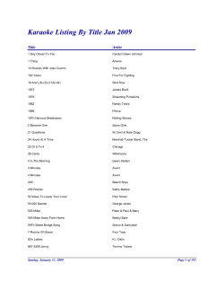 Karaoke Listing By Title Jan 2009