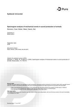 Syddansk Universitet Spectrogram analysis of mechanical