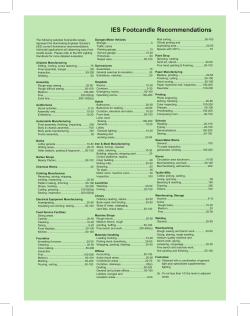 IES Footcandle Recommendations