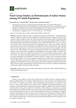 Food Group Intakes as Determinants of Iodine Status among US
