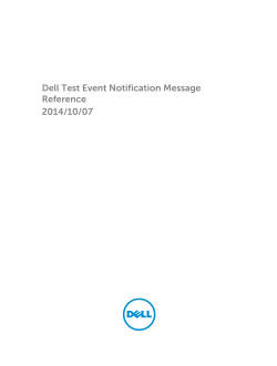 Dell Test Event Notification Message Reference
