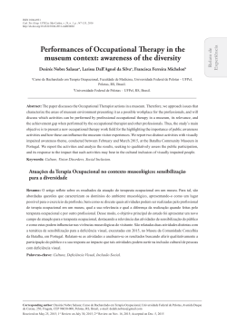 Performances of Occupational Therapy in the museum context