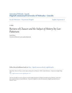 Review of Chaucer and the Subject of History, by Lee Patterson