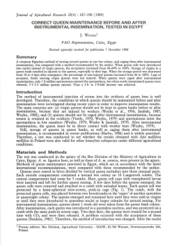 correct queen maintenance before and after - Woyke, Jerzy