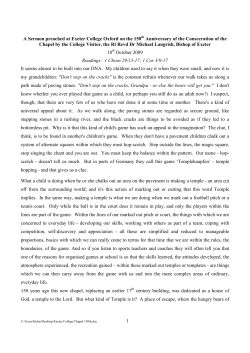 Consecration Anniversary Sermon