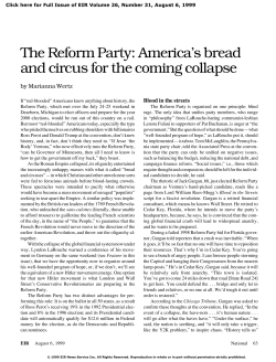The Reform Party: America`s bread and circus for the coming collapse