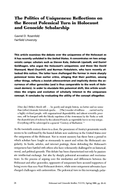 The Politics of Uniqueness - The Montreal Institute for Genocide and