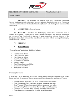 Title: STOCK OWNERSHIP GUIDELINES Section: I