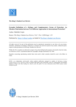 Extended Definitions of a Refugee and