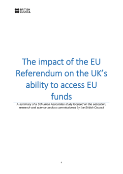 The impact of the EU Referendum on the UK`s
