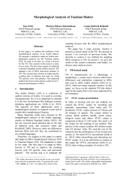 Morphological Analysis of Tunisian Dialect