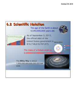 6.2 Scientific Notation