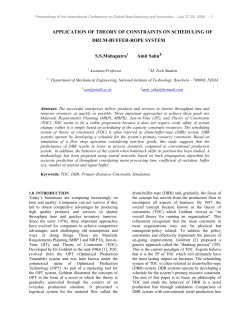 APPLICATION OF THEORY OF CONSTRAINTS ON SCHEDULING
