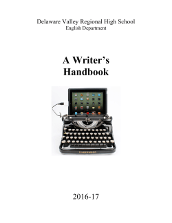 A Writer`s Handbook - Delaware Valley Regional High School