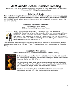 Middle School Summer Reading List