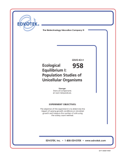 Population Studies of Unicellular Organisms