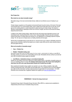 Independently Promote The Use Of Renewable Energy Resources