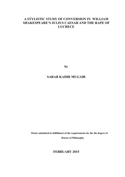 A STYLISTIC STUDY OF CONVERSION IN WILLIAM